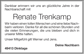 Anzeige von Renate Trenkamp von OM-Medien
