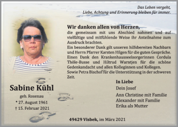 Anzeige von Sabine Kühl von OM-Medien
