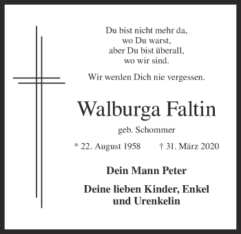 Anzeige von Walburga Faltin von OM-Medien