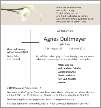 Anzeige von Agnes Dultmeyer von OM-Medien