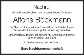 Anzeige von Alfons Böckmann von OM-Medien