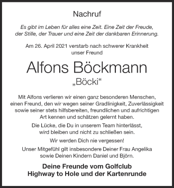 Anzeige von Alfons Böckmann von OM-Medien