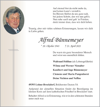 Anzeige von Alfred Bünnemeyer von OM-Medien