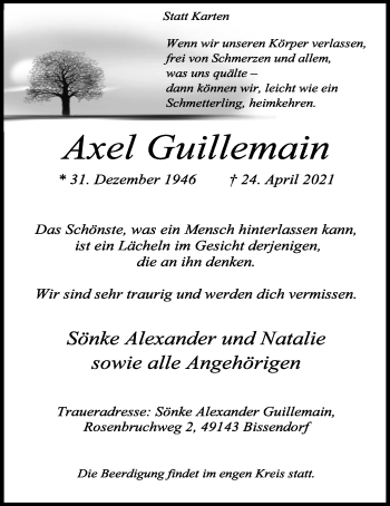 Anzeige von Axel Guillemain von OM-Medien