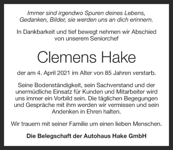 Anzeige von Clemens Hake von OM-Medien