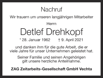 Anzeige von Detlef Drehkopf von OM-Medien