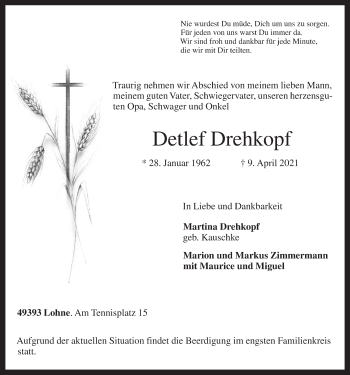 Anzeige von Detlef Drehkopf von OM-Medien