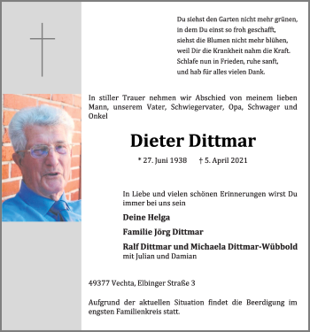 Anzeige von Dieter Dittmar von OM-Medien