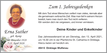 Anzeige von Erna Suther von OM-Medien