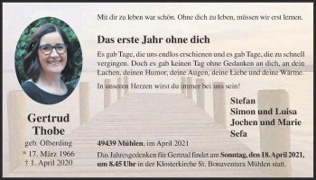 Anzeige von Gertrud Thobe von OM-Medien