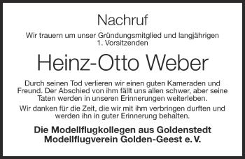 Anzeige von Heinz-Otto Weber von OM-Medien