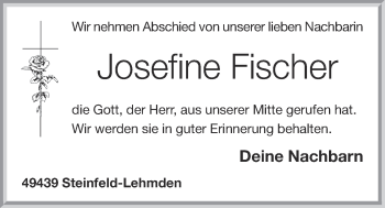 Anzeige von Josefine Fischer von OM-Medien