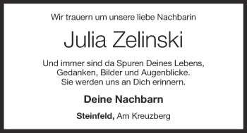Anzeige von Julia Zelinski von OM-Medien