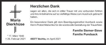 Anzeige von Maria Dierkhüse von OM-Medien