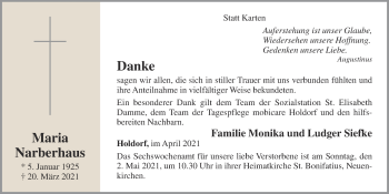 Anzeige von Maria Narberhaus von OM-Medien