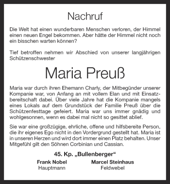 Anzeige von Maria Preuß von OM-Medien