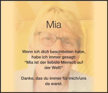 Anzeige von Mia Ostendorf von OM-Medien