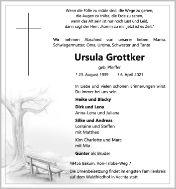 Anzeige von Ursula Grottker von OM-Medien