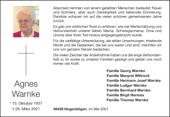 Anzeige von Agnes Warnke von OM-Medien