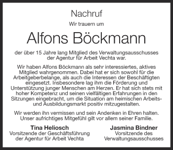 Anzeige von Alfons Böckmann von OM-Medien