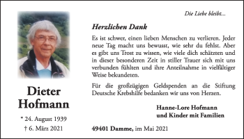 Anzeige von Dieter Hofmann von OM-Medien