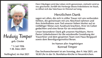Anzeige von Hedwig Timper von OM-Medien