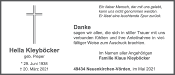 Anzeige von Hella Kleyböcker von OM-Medien