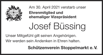 Anzeige von Josef Büssing von OM-Medien