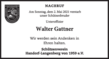 Anzeige von Walter Gattner von OM-Medien