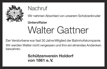 Anzeige von Walter Gattner von OM-Medien