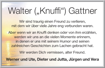 Anzeige von Walter Gattner von OM-Medien