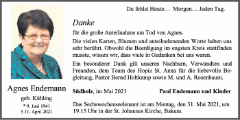 Anzeige von Agnes Endemann von OM-Medien