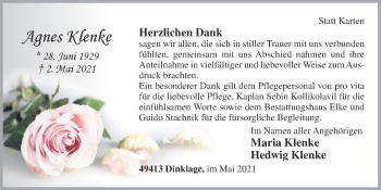 Anzeige von Agnes Klenke von OM-Medien