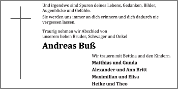 Anzeige von Andreas Buß von OM-Medien