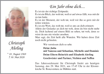 Anzeige von Christoph Ahrling von OM-Medien