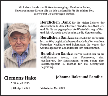 Anzeige von Clemens Hake von OM-Medien