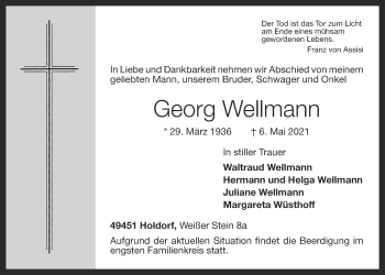 Anzeige von Georg Wellmann von OM-Medien