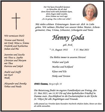 Anzeige von Henny Goda von OM-Medien