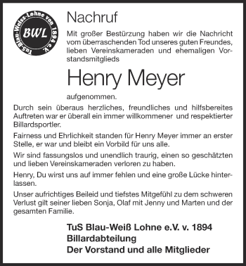 Anzeige von Henry Meyer von OM-Medien