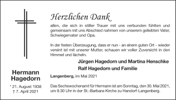 Anzeige von Hermann Hagedorn von OM-Medien