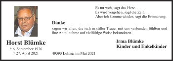 Anzeige von Horst Blümke von OM-Medien