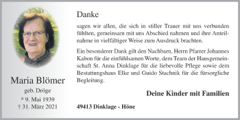 Anzeige von Maria Blömer von OM-Medien