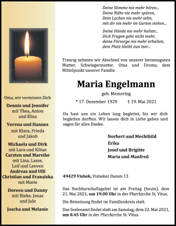 Anzeige von Maria Engelmann von OM-Medien