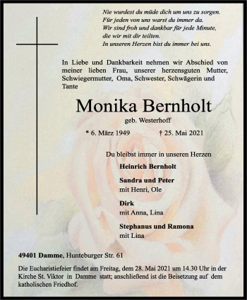 Anzeige von Monika Bernholt von OM-Medien