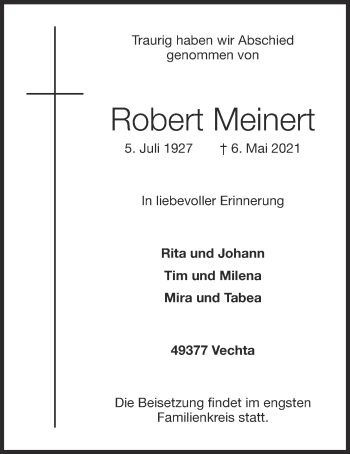 Anzeige von Robert Meinert von OM-Medien