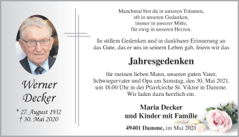 Anzeige von Werner Decker von OM-Medien