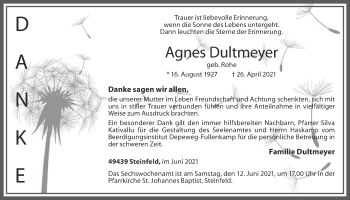 Anzeige von Agnes Dultmeyer von OM-Medien