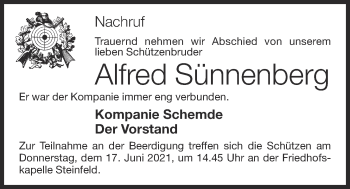 Anzeige von Alfred Sünnenberg von OM-Medien