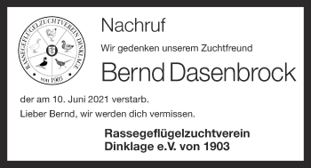 Anzeige von Bernd Dasenbrock von OM-Medien