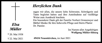 Anzeige von Else Müller von OM-Medien